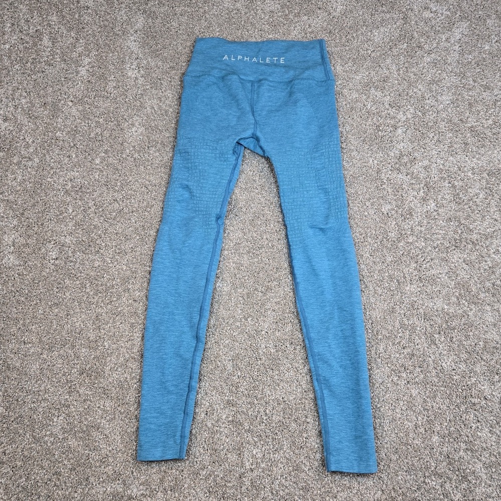 Alphalete Halo Leggings Vivid Blue Women's Size Medium Compression workout.